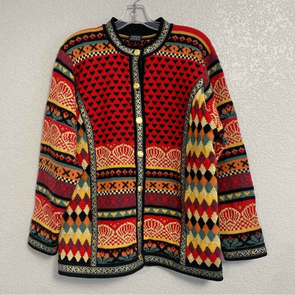 Vrikke Cardigan Sweater Womens M Wool Norwegian Nordic Irene Haugland Zahl